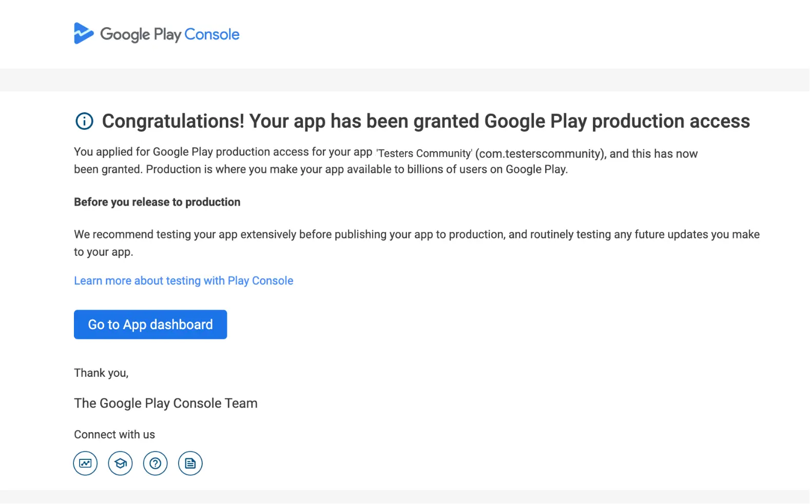Production Access Approved